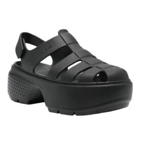 Crocs 50mm Stomp Fisherman sandals Black Women Size 9 NWOT